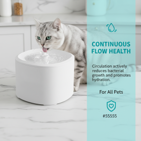 Ultra Quiet Anti-Dry Burn Pet Water Fountain, 3L Circulating Water Dispenser, USB Rechargeable Motion Sensor Pet Water Bowl For Cats And Dogs (Option: White)