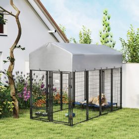 Outdoor Dog Kennel (Option: Silver)